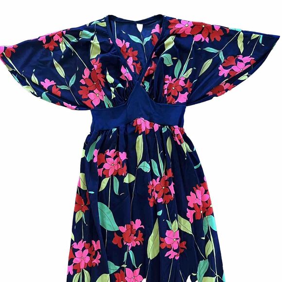 Vintage OLGA 60s 70s Gown GoGo Mod Retro Flower Nightgown Dress Size Small - Picture 3 of 7